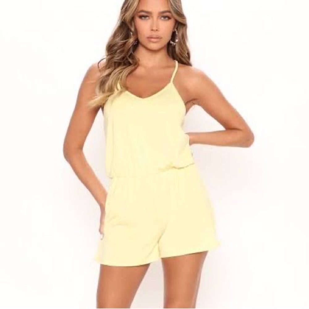 Altar’d State Yellow Strappy Romper